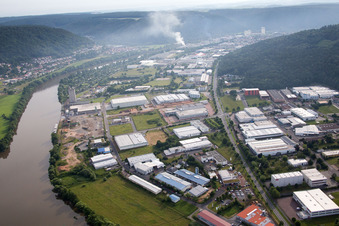 Industriegebiet Hafenstr im Ortsteil Grünenwört in Wertheim im Bundesland Baden-Württemberg, Deutschland