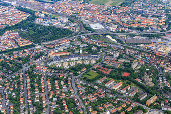 Mönchbergpark, Salvatorstraße, Rottendorfer Straße im Ortsteil Frauenland in Würzburg im Bundesland Bayern, Deutschland