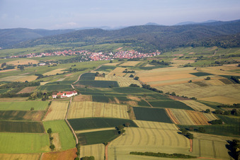 Ortsteil Rechtenbach in Schweigen-Rechtenbach im Bundesland Rheinland-Pfalz, Deutschland von oben