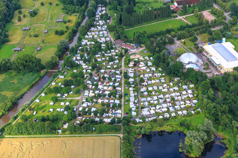 Camping-Resort Rülzheim und Freizeitzentrum Moby Dick sowie  Dampfnudel Rülzheim im Bundesland Rheinland-Pfalz, Deutschland