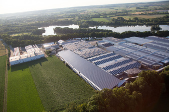 Luftbild von IKL Isarkrone Transport und Logistik in Mamming im Bundesland Bayern, Deutschland