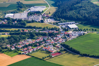 Luftbild von Ortsteil Unterhollerau in Moosthenning im Bundesland Bayern, Deutschland