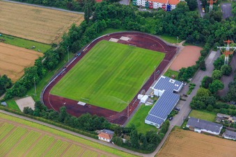 Luftbild von Sportplatz des ASV in Eppelheim im Bundesland Baden-Württemberg, Deutschland