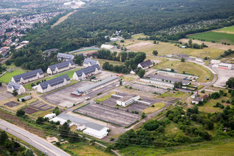 Gebäudekomplex der ehemaligen Militär- Kaserne der USA in Schwetzingen im Bundesland Baden-Württemberg, Deutschland