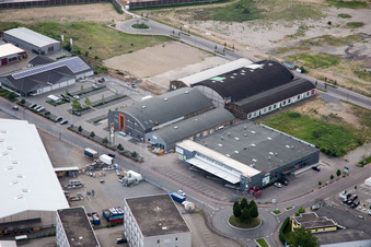 Luftbild von ALDI,Görtz, DM in Brühl im Bundesland Baden-Württemberg, Deutschland