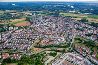 Luftbild von Ortsteil Rohrhof in Brühl im Bundesland Baden-Württemberg, Deutschland