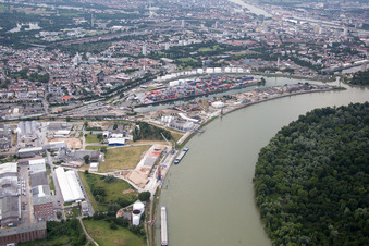Kaiserwörthhafen im Ortsteil Mundenheim in Ludwigshafen am Rhein im Bundesland Rheinland-Pfalz, Deutschland