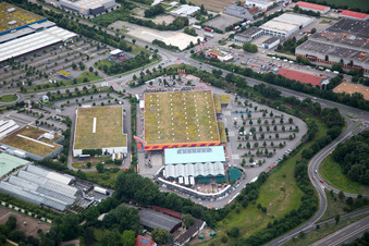 Ortsteil Oggersheim in Ludwigshafen am Rhein im Bundesland Rheinland-Pfalz, Deutschland von oben gesehen