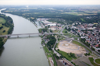 Worms im Bundesland Rheinland-Pfalz, Deutschland vom Flugzeug aus