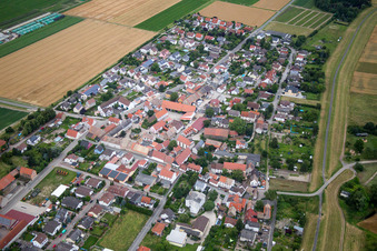 Luftbild von Ortsteil Ibersheim in Worms im Bundesland Rheinland-Pfalz, Deutschland