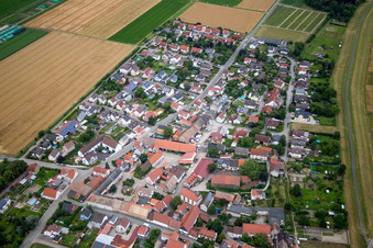 Luftaufnahme von Ortsteil Ibersheim in Worms im Bundesland Rheinland-Pfalz, Deutschland
