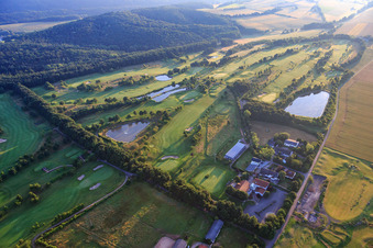Golfplatz des Golfclub am Donnersberg e.V in Imsbach im Bundesland Rheinland-Pfalz, Deutschland aus der Luft