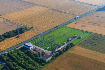 Umspannwerkj in Biebesheim am Rhein im Bundesland Hessen, Deutschland
