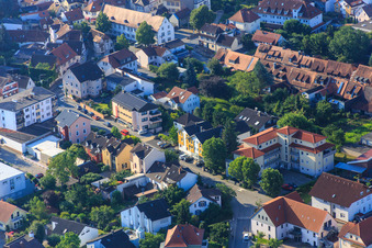 Luftbild von ABM Apartment Haus Ferienwohnungen in der Bahnhofstr in Zwingenberg im Bundesland Hessen, Deutschland