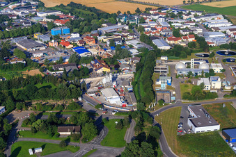 Gewerbegebiet An d. Hartbrücke mit  Dyckerhoff Beton GmbH & Co. KG in Bensheim im Bundesland Hessen, Deutschland