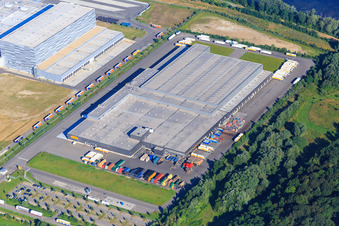 Industriegebiet Am Oberwald mit Netto-Logistik-Center in Wörth am Rhein im Bundesland Rheinland-Pfalz, Deutschland