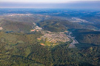 Dorfansicht in Münchweiler an der Rodalb im Bundesland Rheinland-Pfalz, Deutschland