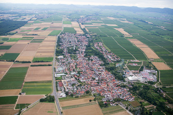 Schrägluftbild von Ortsteil Niederhochstadt in Hochstadt im Bundesland Rheinland-Pfalz, Deutschland