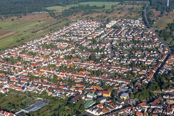 Luftbild von Wiesental von Osten in Waghäusel im Bundesland Baden-Württemberg, Deutschland