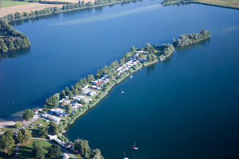 Luftbild von Oberhausen, Erlichsee in Oberhausen-Rheinhausen im Bundesland Baden-Württemberg, Deutschland