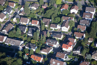 Ortsteil Wolfartsweier in Karlsruhe im Bundesland Baden-Württemberg, Deutschland von oben