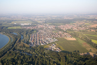 Drusenheim im Bundesland Bas-Rhin, Frankreich aus der Luft
