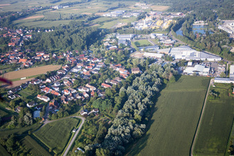 Ortsteil Freistett in Rheinau im Bundesland Baden-Württemberg, Deutschland aus der Luft