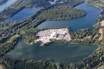 Ortsteil Eggenstein in Eggenstein-Leopoldshafen im Bundesland Baden-Württemberg, Deutschland von oben
