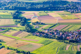 Luftbild von Ortsteil Wattenweiler in Weissach im Tal im Bundesland Baden-Württemberg, Deutschland