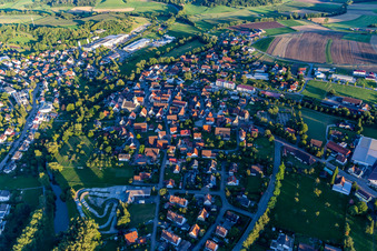 Schrägluftbild von Bühlertann im Bundesland Baden-Württemberg, Deutschland