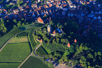 Luftbild von Burgfalknerei im Schloss Hohenbeilstein in Beilstein im Bundesland Baden-Württemberg, Deutschland