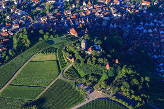 Luftaufnahme von Burgfalknerei im Schloss Hohenbeilstein in Beilstein im Bundesland Baden-Württemberg, Deutschland