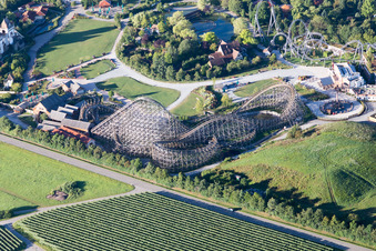 Tripsdrill Erlebnispark im Ortsteil Treffentrill in Cleebronn im Bundesland Baden-Württemberg, Deutschland von oben