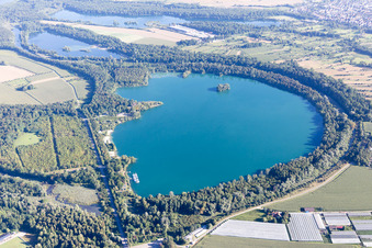 Luftbild von Ortsteil Leopoldshafen in Eggenstein-Leopoldshafen im Bundesland Baden-Württemberg, Deutschland