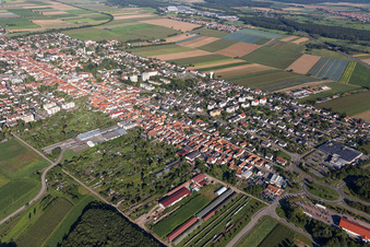 Luftbild von Ortsansicht der Straßen und Häuser der Wohngebiete in Kandel im Bundesland Rheinland-Pfalz, Deutschland