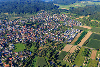 Stadtübersicht aus Südwesten in Steißlingen im Bundesland Baden-Württemberg, Deutschland