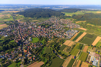 Luftbild von Stadtübersicht aus Südwesten in Steißlingen im Bundesland Baden-Württemberg, Deutschland