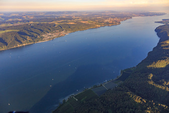 Luftbild von Überlinger See aus Westen in Sipplingen im Bundesland Baden-Württemberg, Deutschland
