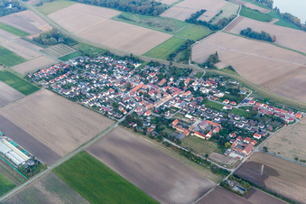 Ortsteil Ibersheim in Worms im Bundesland Rheinland-Pfalz, Deutschland von oben