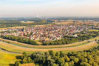 Rußheim von Süden in Dettenheim im Bundesland Baden-Württemberg, Deutschland