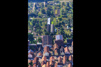 Landwirtschaftliche Hallen am Hintergraben in Kandel im Bundesland Rheinland-Pfalz, Deutschland aus der Vogelperspektive