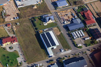 Luftaufnahme von Gewerbegebiet Gereutäcker in Hatzenbühl im Bundesland Rheinland-Pfalz, Deutschland