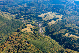 Niedersteinbach im Bundesland Bas-Rhin, Frankreich aus der Drohnenperspektive