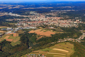 Stadtübersicht aus Süden in Pirmasens im Bundesland Rheinland-Pfalz, Deutschland