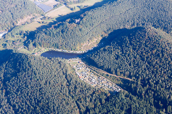 Dahn, Campingplatz Moosbachtal im Bundesland Rheinland-Pfalz, Deutschland