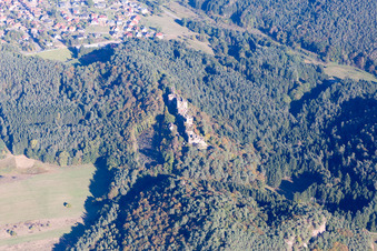 Drohnenbild von Dahn im Bundesland Rheinland-Pfalz, Deutschland