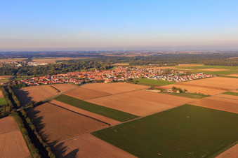 Luftaufnahme von Ortsansicht aus Südwesten in Steinweiler im Bundesland Rheinland-Pfalz, Deutschland