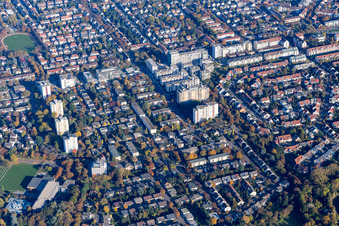 Luftaufnahme von Ortsteil Niederfeld in Mannheim im Bundesland Baden-Württemberg, Deutschland
