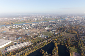 BASF Nord in Ludwigshafen am Rhein im Bundesland Rheinland-Pfalz, Deutschland von oben