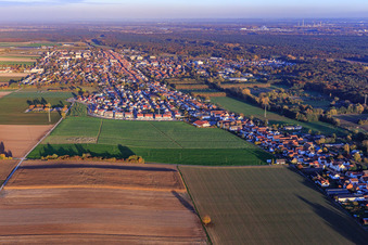 Ortsansicht am Abend aus Westen in Kandel im Bundesland Rheinland-Pfalz, Deutschland